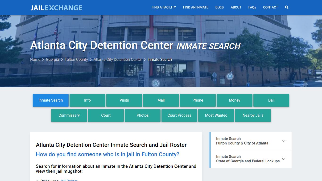 Inmate Search: Roster & Mugshots - Atlanta City Detention Center, GA