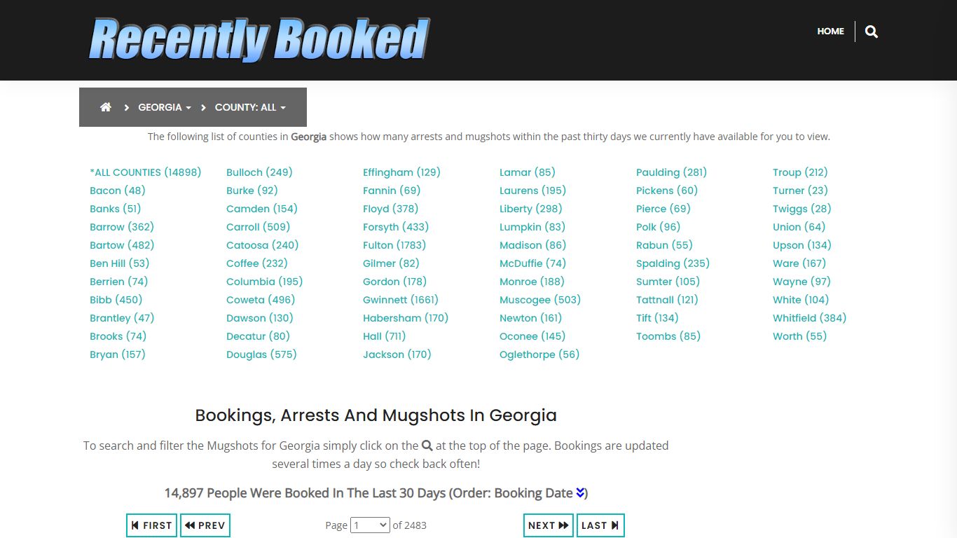 Recent bookings, Arrests, Mugshots in Georgia - Recently Booked